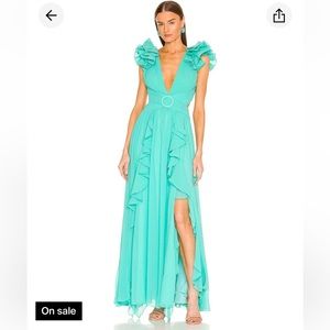 NWT Patbo Flutter Sleeve Maxi Dress Azalea Size 0